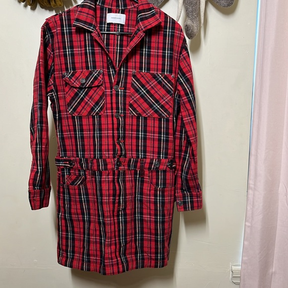 Current Elliot The Jumpsuit Dress In Red Tartan Plaid size none - Picture 2 of 7